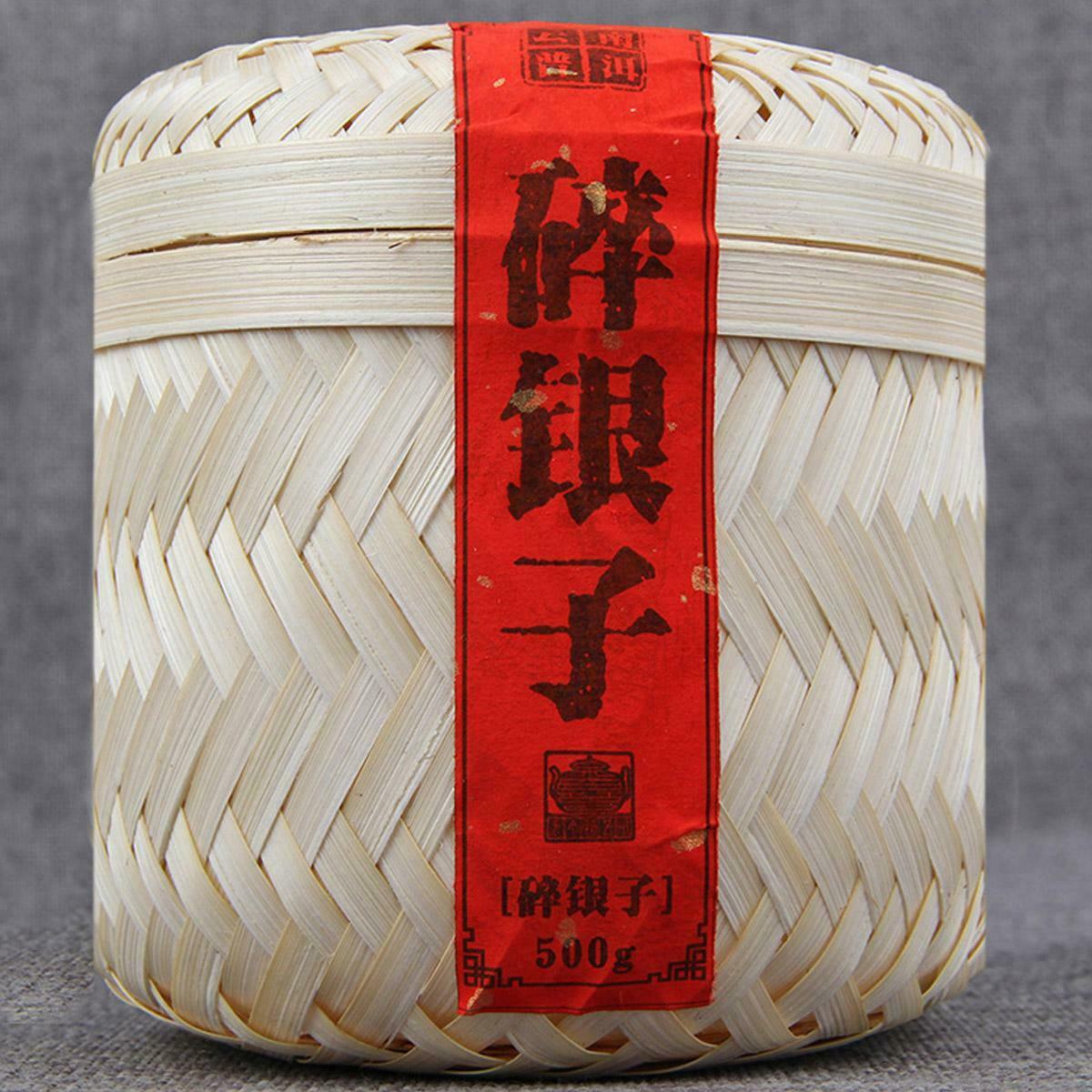 Ripe Pu-erh Tea  Packing GiftCooked Puerh Tea Handmade Bamboo Basket Yunnan 500g
