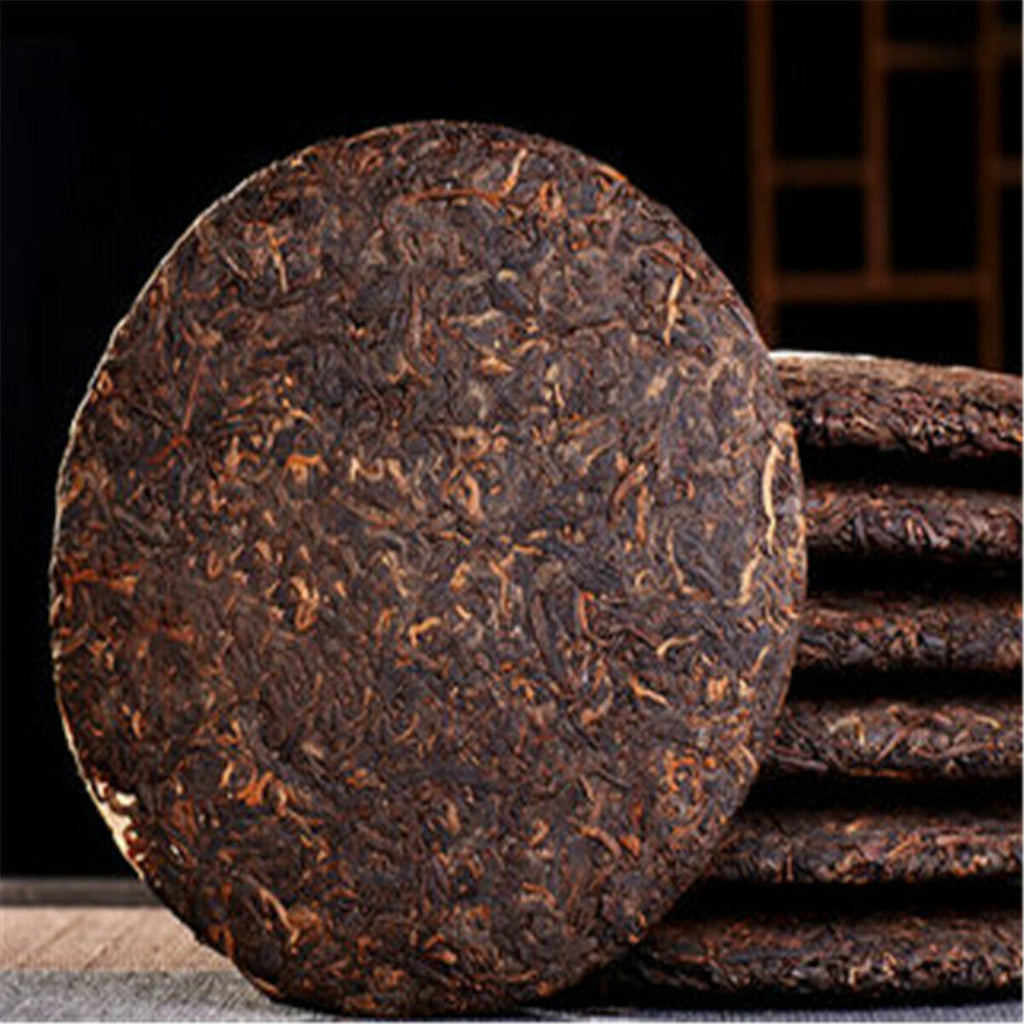 Aged Pu'er Tea Shen Ripe Black Tea Cake Yunnan Menghai Royal Qi Zi Bing Cha 357g