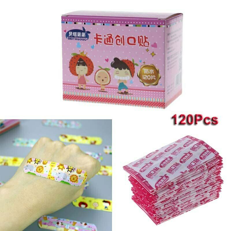 卡通创可贴绷带防水止血绷带透气贴片120 件装 Ka Tong Chuang Ke Tie Beng Dai Fang Shui Zhi Xue Main image