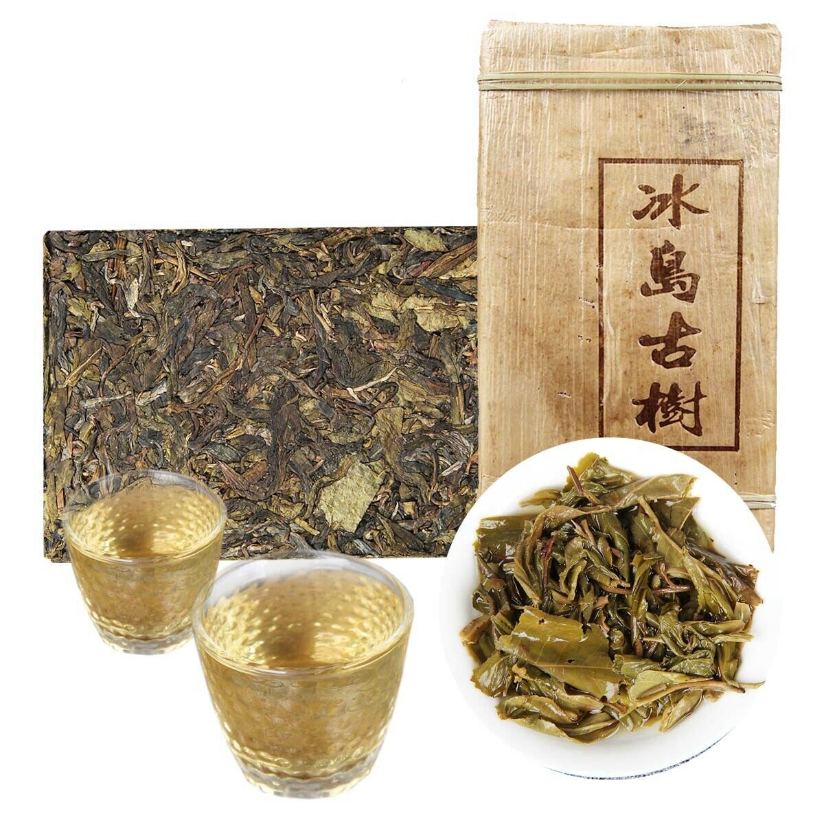 Puerh Raw Tea Brick 500g Golden Leaf Bingdao Ancient Tree Candy Sweet Tea Yunnan Main image