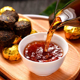 Pu'er Black Tea Health  Mini Tea Cake Pu-Erh Ripe Tuocha Golden Bag 200g
