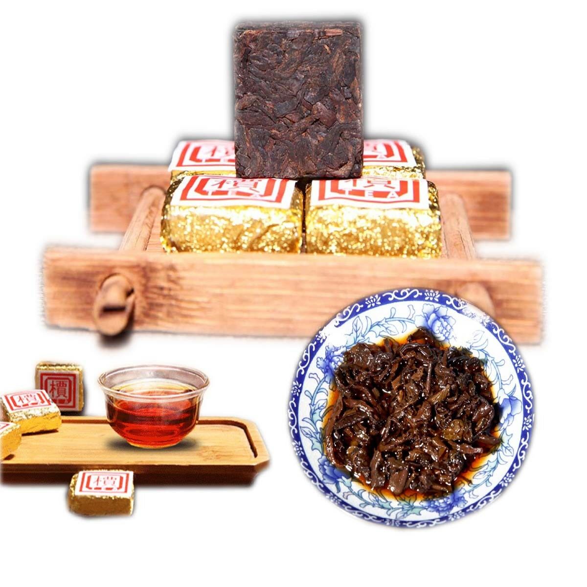 50g-500g Yunnan Bulk Ripe Puerh Tea Bohai Square Mini Puer Tea Brick Tea 1Pc/Cup Main image