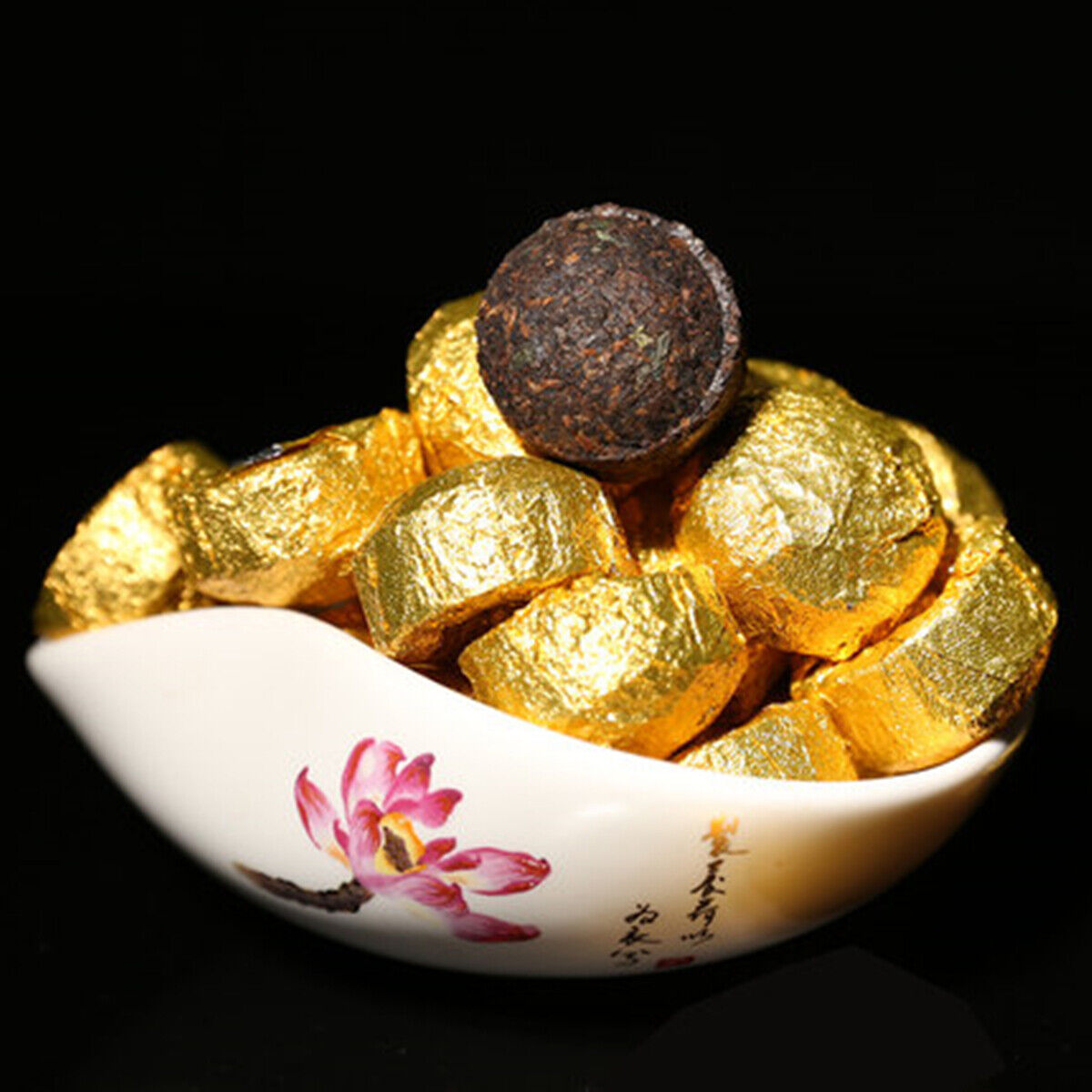 Pu'er Black Tea Health  Mini Tea Cake Pu-Erh Ripe Tuocha Golden Bag 200g