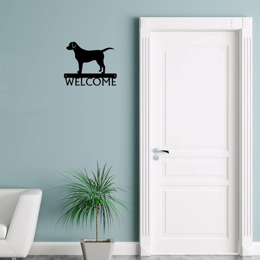 Dog Welcome Sign - Labrador - 12 inch Wide Metal Wall Art – CIFbuy.com
