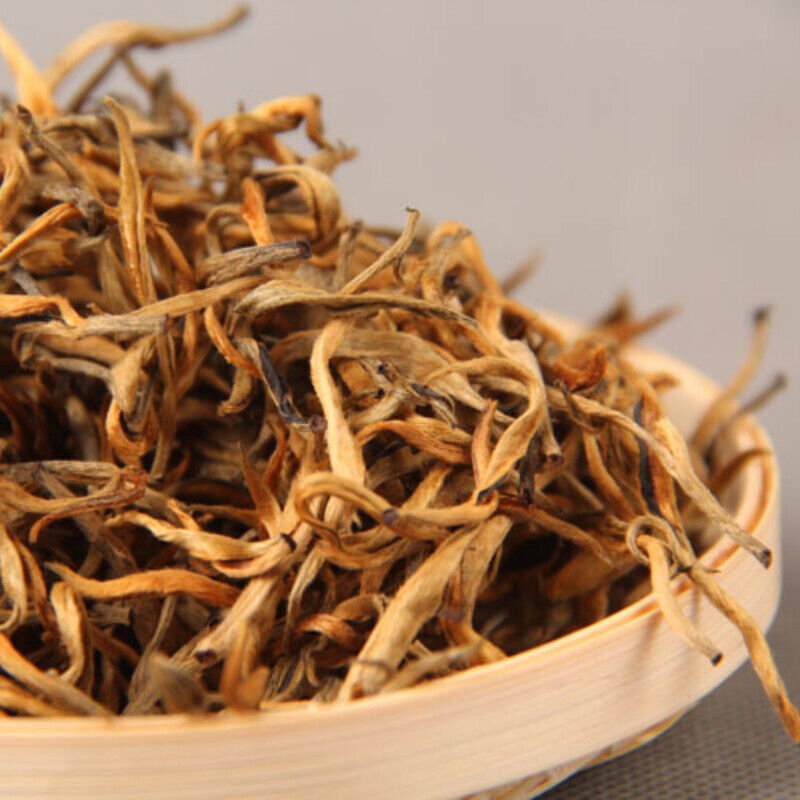 Top Gold Wire Black Tea Red Single Bud Organic Dian Hong Tea Yunnan Spring Tea