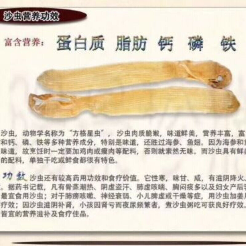 Sand WormDried Seafood High Quality Sea Ginseng Precious Sipunculus Nudus 50g