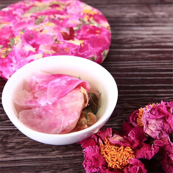 TemuTea 200g Quality Artistic Blooming Tea Peony Scented Puer Flower Nectar Fruit Herbal Tea
