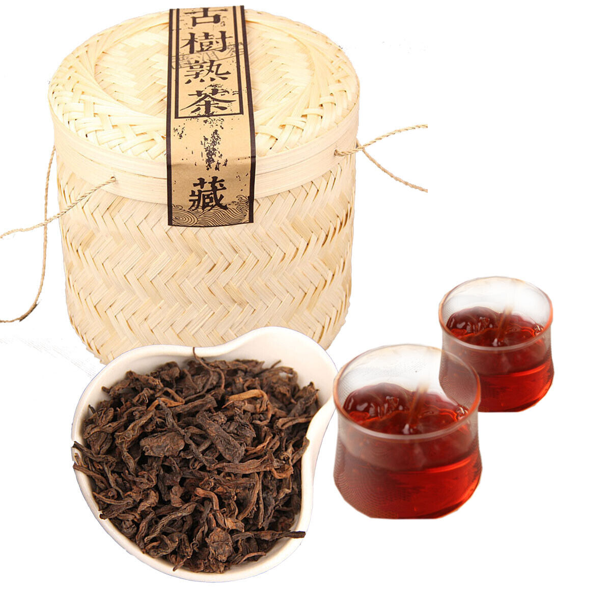 Ancient Tree Bamboo Basket Packing Spring Puer Tea Ripe Puerh Tea Loose Tea 800g Secondary image