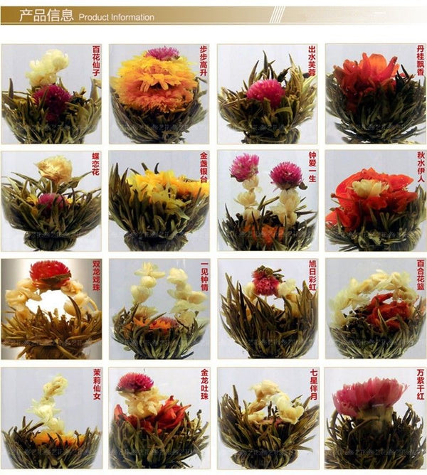 TemuTea 16 Kinds of Blooming Flower Tea Herbal Tea Great Fragrant Green Tea Handmade