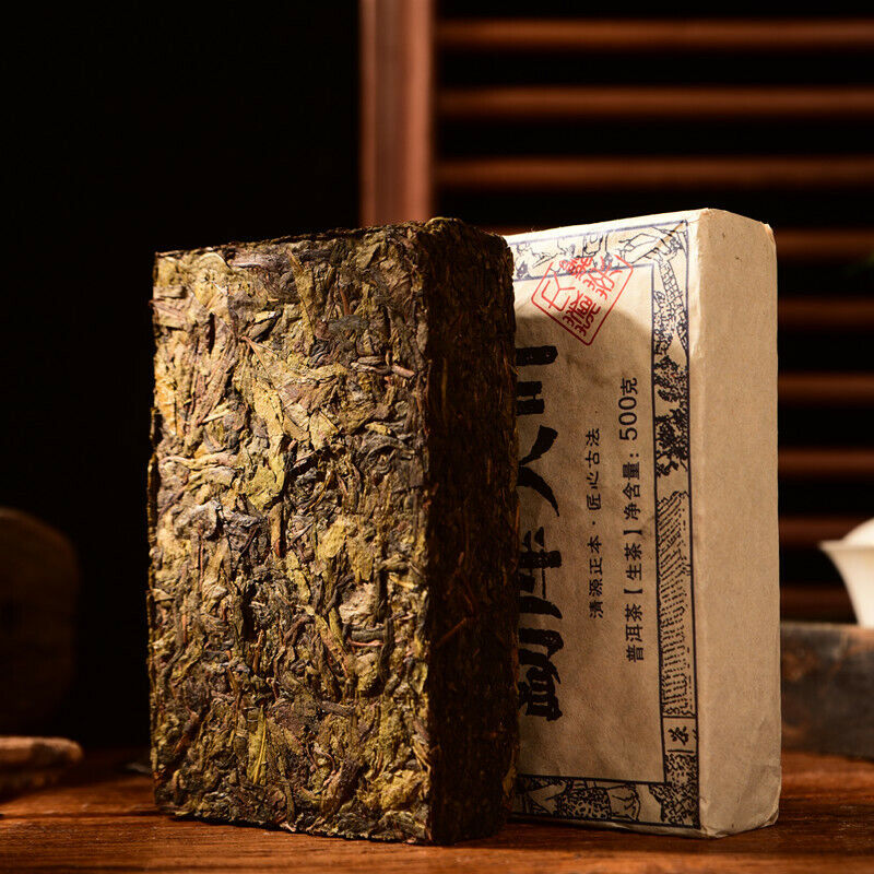 Premium Ancient Tree Green Tea Big Leaf Cha Tea Brick Yunnan Old Pu-Erh Tea 500g