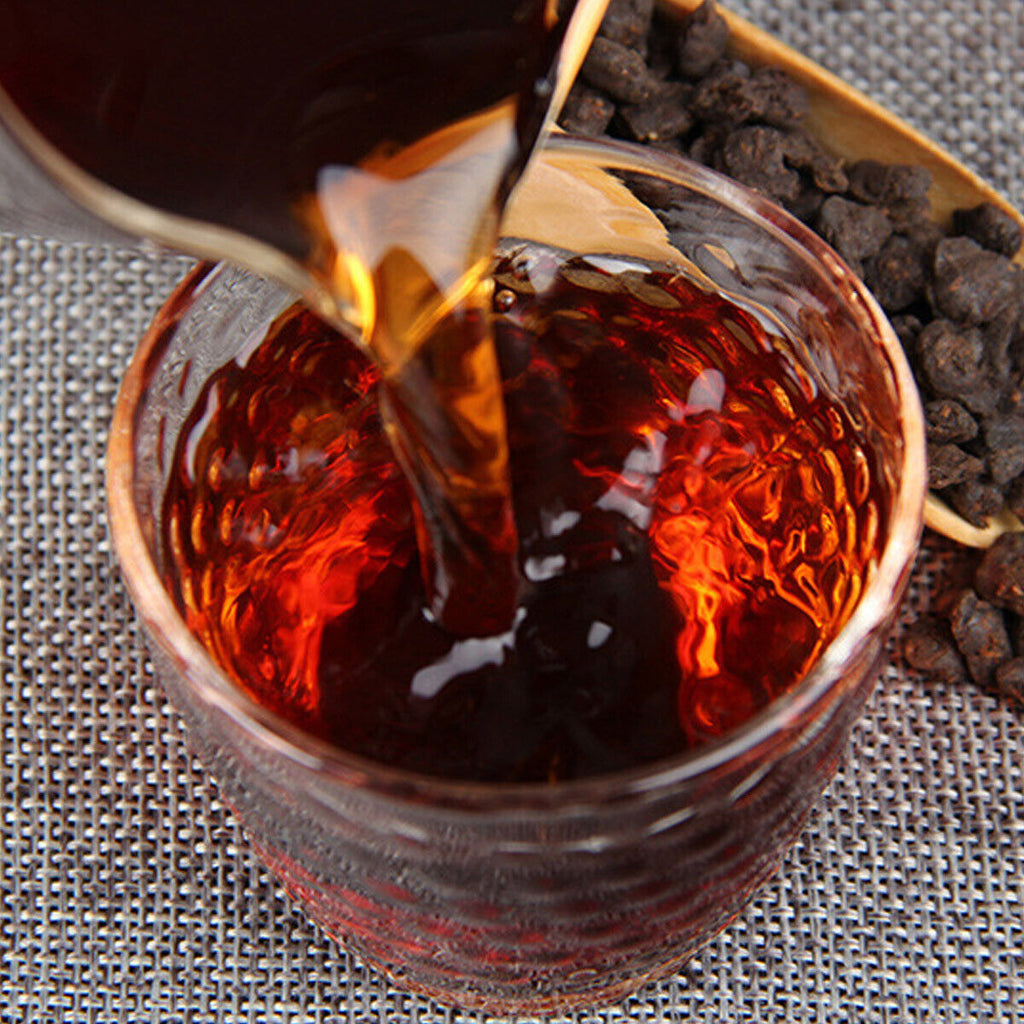 Handmade Bamboo Basket Yunnan Ripe Pu-erh Tea Packing GiftCooked Puerh Tea 500g