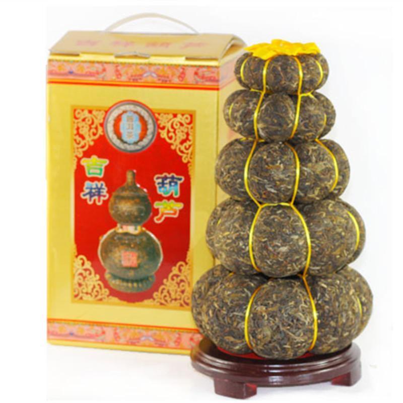 TemuTea 1000g Yunnan Pu-erh Tea Gift Craft Pu Er Tea Gourd Decoration Puer Raw Gift Tea