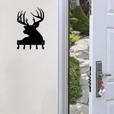 Buck Head Deer Key Rack Hanger - 6 inch Wide/9 inch Wide Metal Wall Art