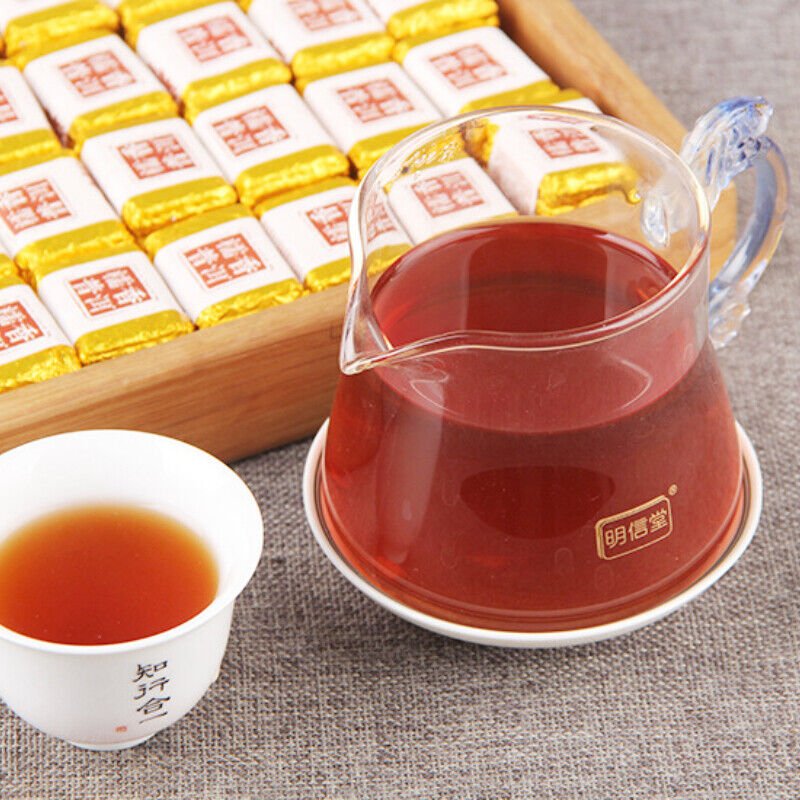 Glutinous Fragrant Pu-Erh Ripe Tea Top-Grade Small Square Pu-erh Tea Brick 500g