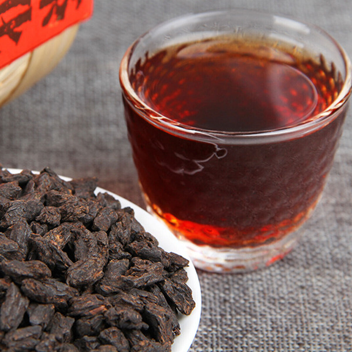 Bulk Yunnan Pu-erh Tea Glutinous Rice Fragrant Bamboo Basket Ripe Puer Tea 500g Secondary image