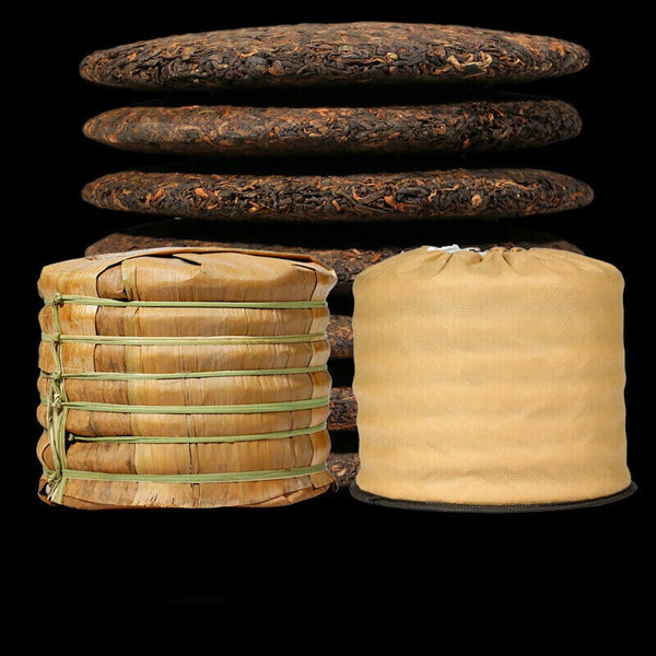 Ripe Pu Erh Black Tea Chinese Yunnan Pure Ruyi Qizi Pu'er Tea Cake 7 Cakes 2499g