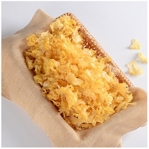 Snow Fungus White Fungus Gutian Serpihan Kulat Putih Crushed Sue Bai Mu Er 250g
