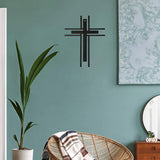 Metal Wall Cross Modern Décor Design (8.5 x 6.75 inches) Metal Wall Art