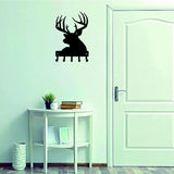 Buck Head Deer Key Rack Hanger - 6 inch Wide/9 inch Wide Metal Wall Art