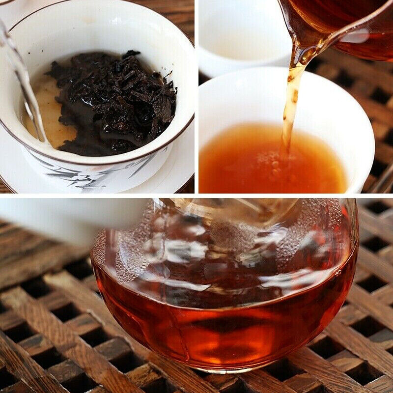 Cake Ba Jiao Ting Li Ming 7590 Yunnan Ripe Qizibing Tea Aged RIpe Puer Tea 357g
