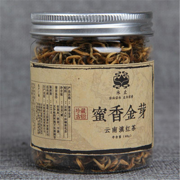 TemuTea 40g Yunnan Dianhong Black Tea Large Leaves Kung Fu Cha Red Honey Golden Buds Tea