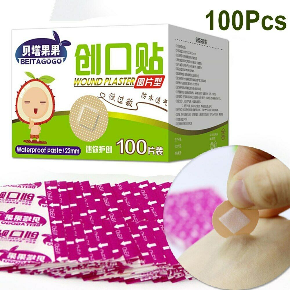 Mini Yuan Xing Xiao Chuang Ke Tie Yin Xing Fang Shui迷你圆形小创可贴 隐形防水创口贴PE透气贴100 件 Main image