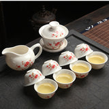 CJ189 Chinese Kung Fu Tea Set Drinkware Purple Clay ceramic Binglie include Tea pot Cup, Tureen Infuser Tea Tray Chahai