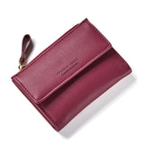 Hasp & Zipper Short Standard Wallet, Hot Fashion PU Leather Solid Coin Card Purse Wallets For Women Lady Clutch Carteras