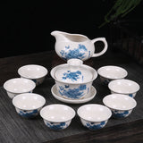 CJ189 Chinese Kung Fu Tea Set Drinkware Purple Clay ceramic Binglie include Tea pot Cup, Tureen Infuser Tea Tray Chahai
