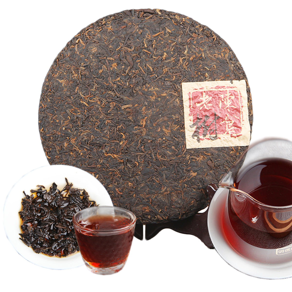 Cooked Puerh Tea Ripe Tea Black Tea Cake Old Trees Pu er Tea Brown Mountain 357g Main image