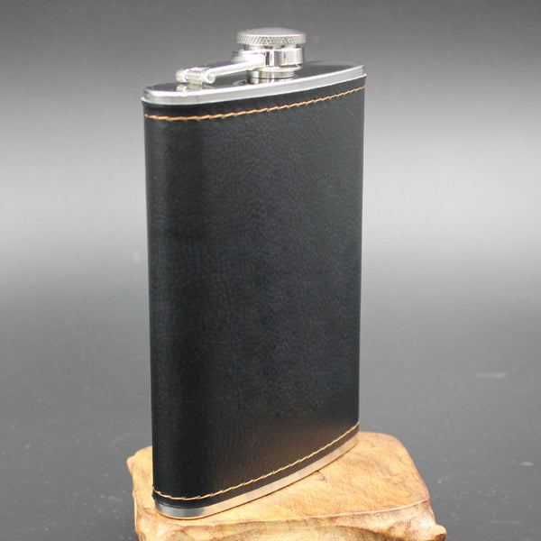 High Quality Stainless Steel 9 Oz Hip Flask Leather Whiskey Wine Bottle Retro Engraving Alcohol Pocket Flagon With Box Gifts
