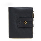 Double zipper bulk wallet anti-RFID steal fashion short casual men's wallet new genuine leather wallet