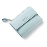 Hasp & Zipper Short Standard Wallet, Hot Fashion PU Leather Solid Coin Card Purse Wallets For Women Lady Clutch Carteras