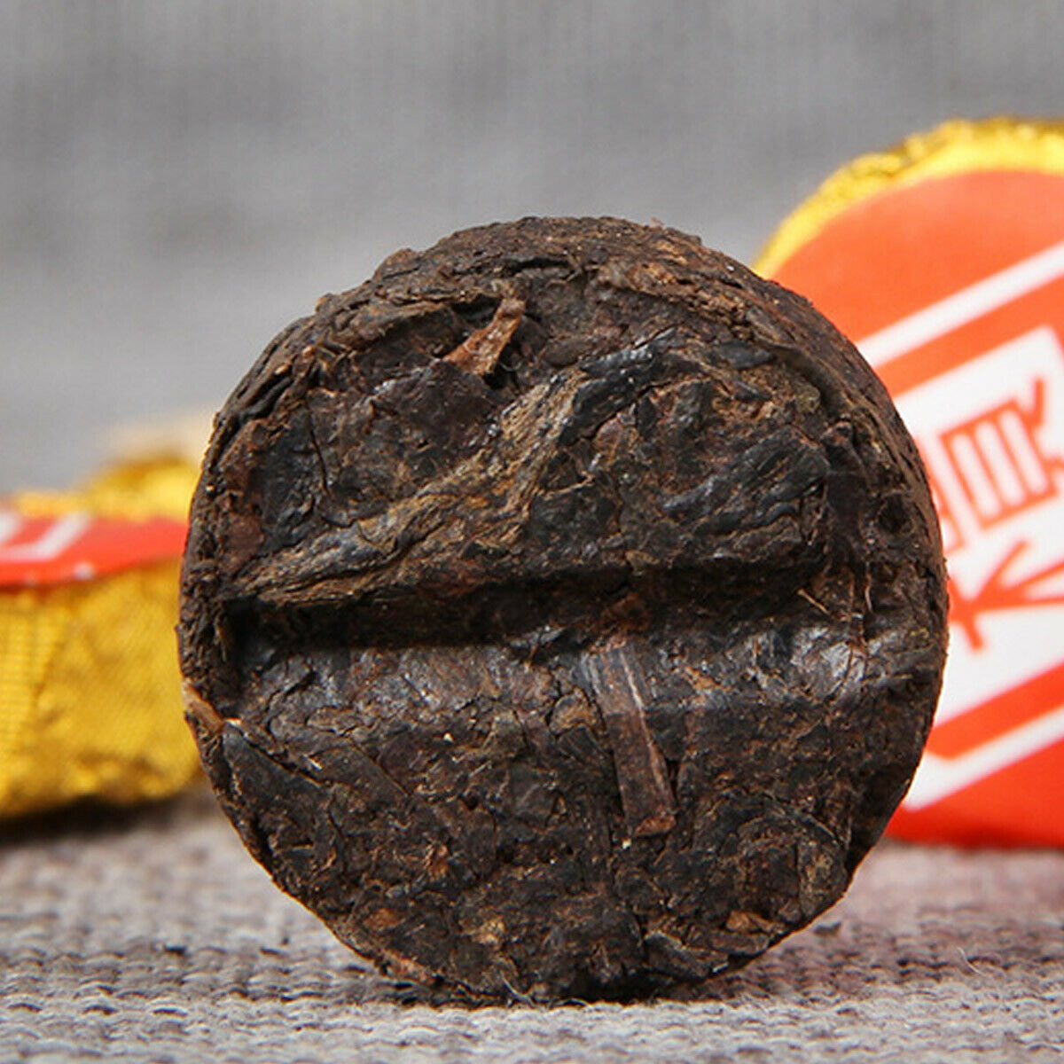 High Quality Puerh Tea Ripe  Puer Small Golden Cake Premium Bamboo Basket 500g