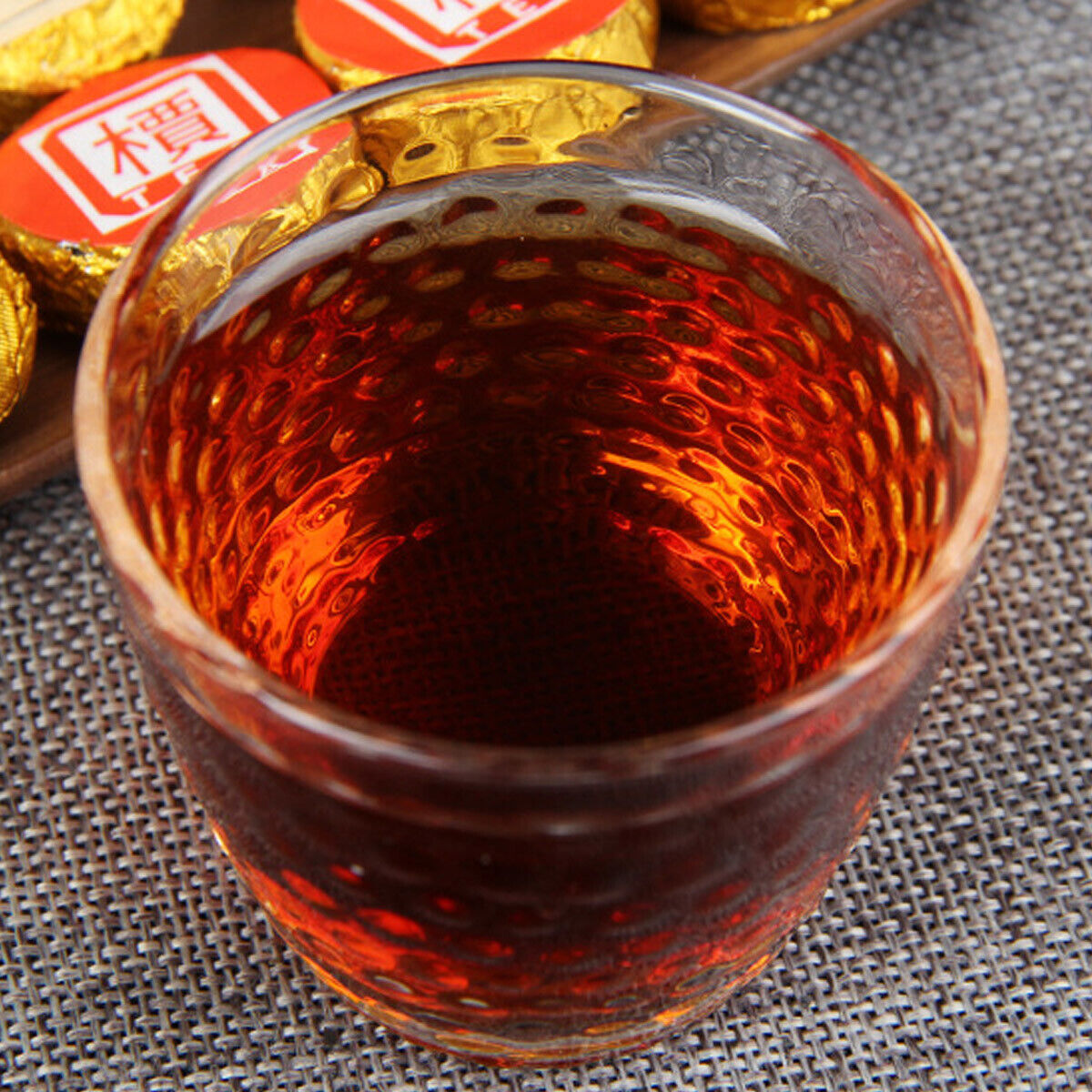 Small Golden Cake Premium Bamboo Basket Ripe Puer High Quality Puerh Tea 500g Main image
