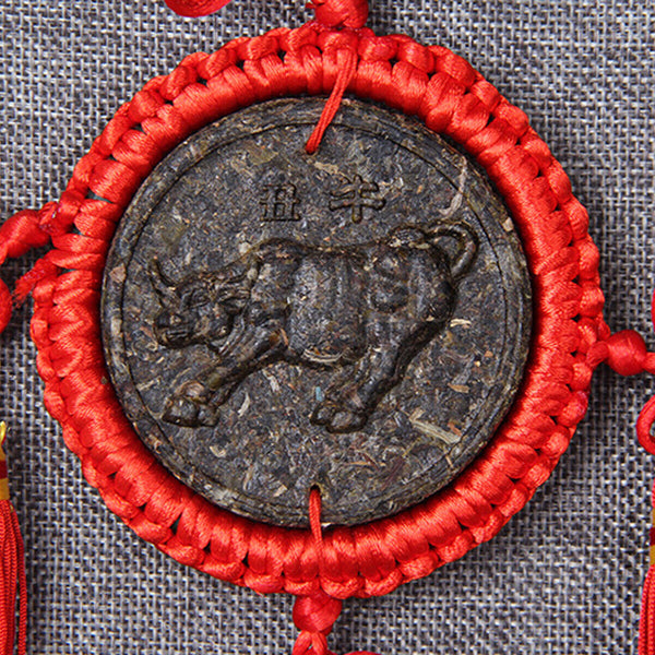 Zodiac Craft Pendant Decorative Gifts Organic China Yunnan Ripe Puerh Tea 12 Pcs