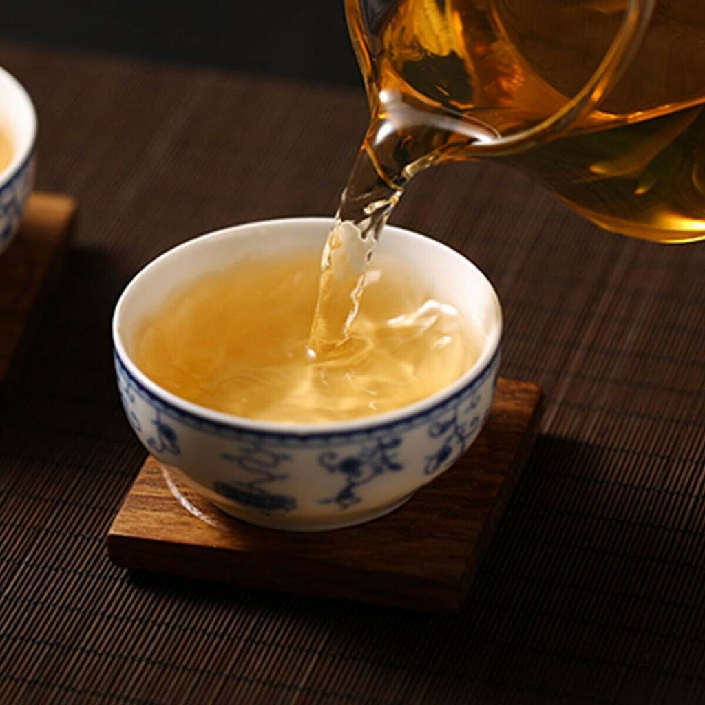 Puerh Tea Raw Tea Ancient Tree Golden Leaf Snowy Mountain  Yunnan Big Leaf 357g