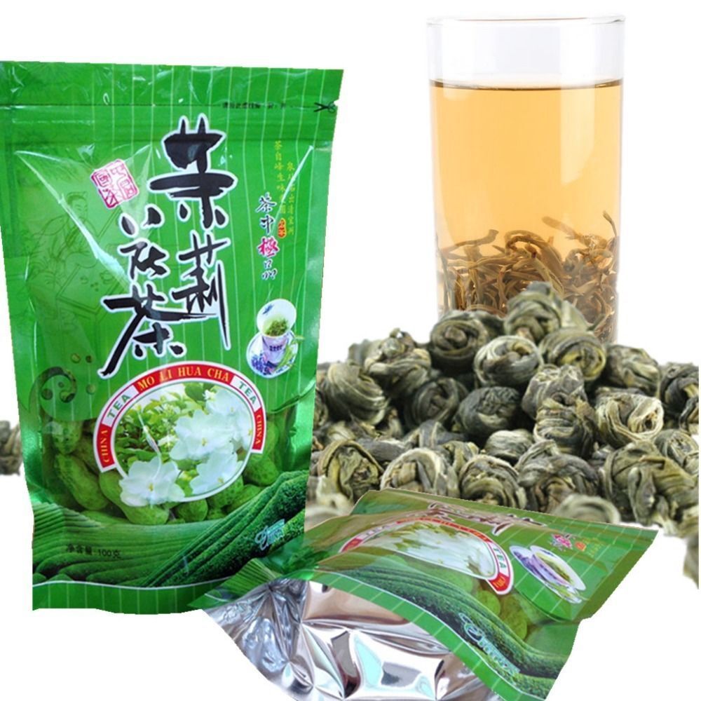 Jasmine Flower Tea Herbal Fragrant Floral Tea Dried Pearl Organic Green Tea 100g