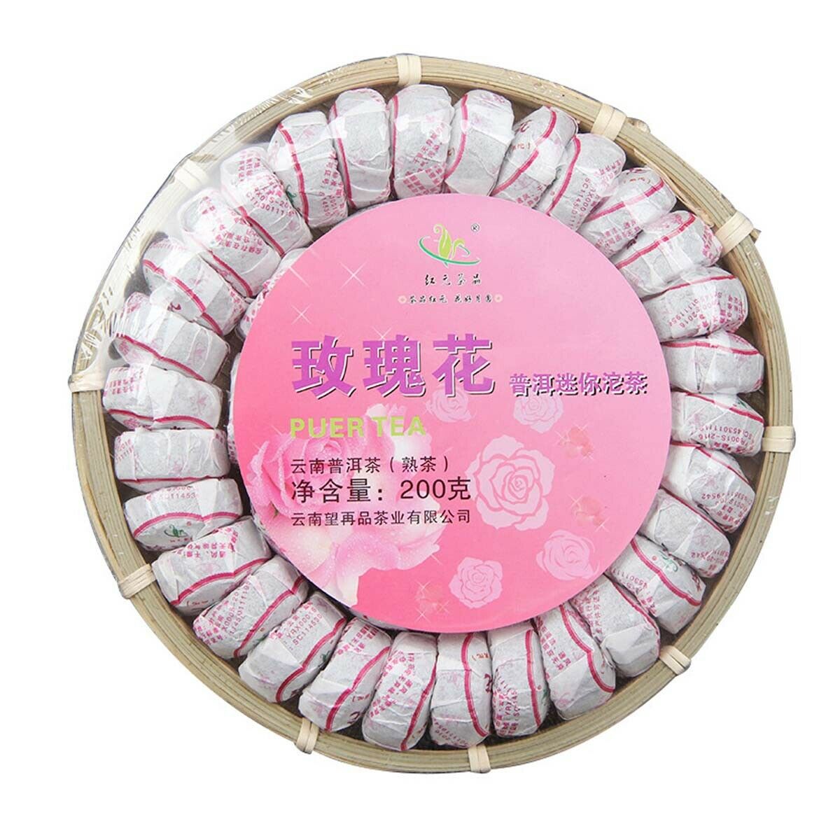 Ripe Puerh Tea Mini Tuo Tea Rose  Chinese Yunnan Cooked Black Tea Healthy Care