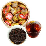 Small Golden Cake Premium Bamboo Basket Ripe Puer High Quality Puerh Tea 500g