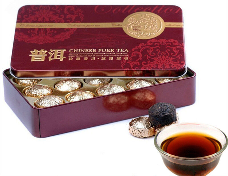 Cooked Pu Er Tea Puerh Tea Tin Box Tea Hot Sale Black Tea Gift Packing 15 Pcs
