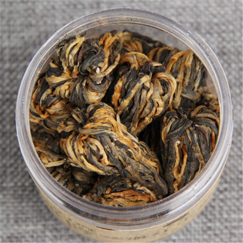 TemuTea 60g Yunnan Dianhong Black Tea Small Pagoda Pu-erh Tea Canned Handmade Black Tea