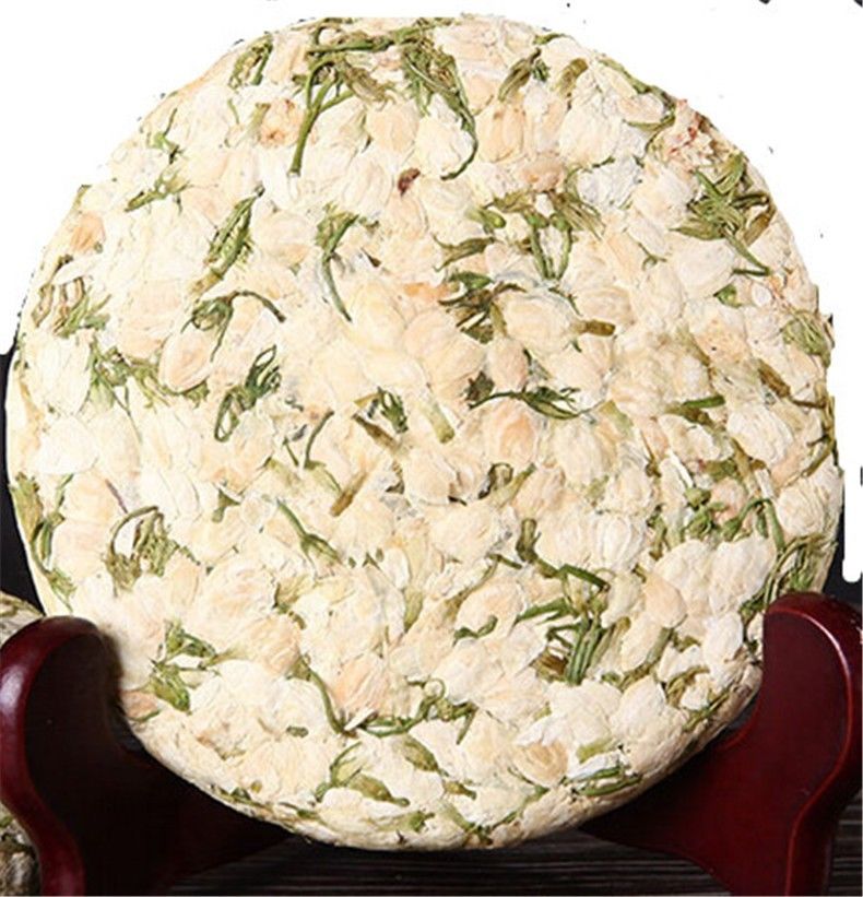 TemuTea 200g Top Grade Dried Jasmine Tea Bud Flower Tea Green Pu-erh Tea Cake Blooming Tea