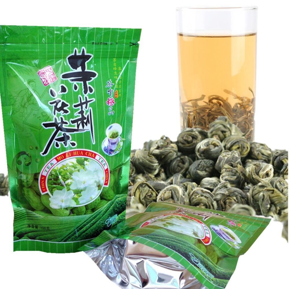 Top Jasmine Flower Tea Jasmine Pearl Natural Green Tea Chinese Fragrant Tea100g