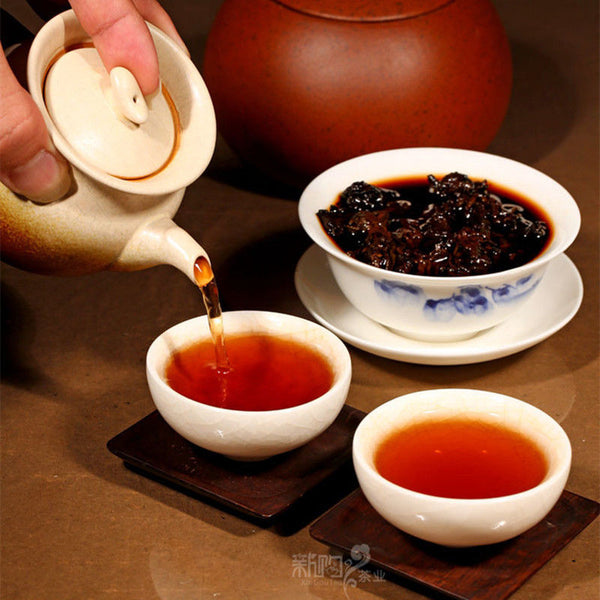 TemuTea 357g 100% Authentic TAETEA Nian Ripe Pu-erh Tea Menghai Dayi Puer Tea Green Food