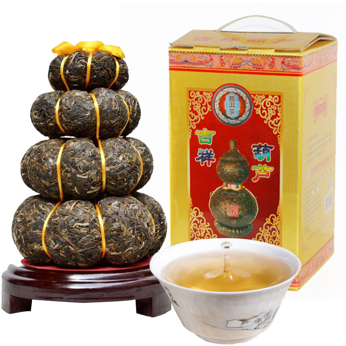 Craft Pu Er Tea Gourd Decoration Gift Puer Cha Tea Yunnan Pu-erh Tea Gift 1000g Secondary image