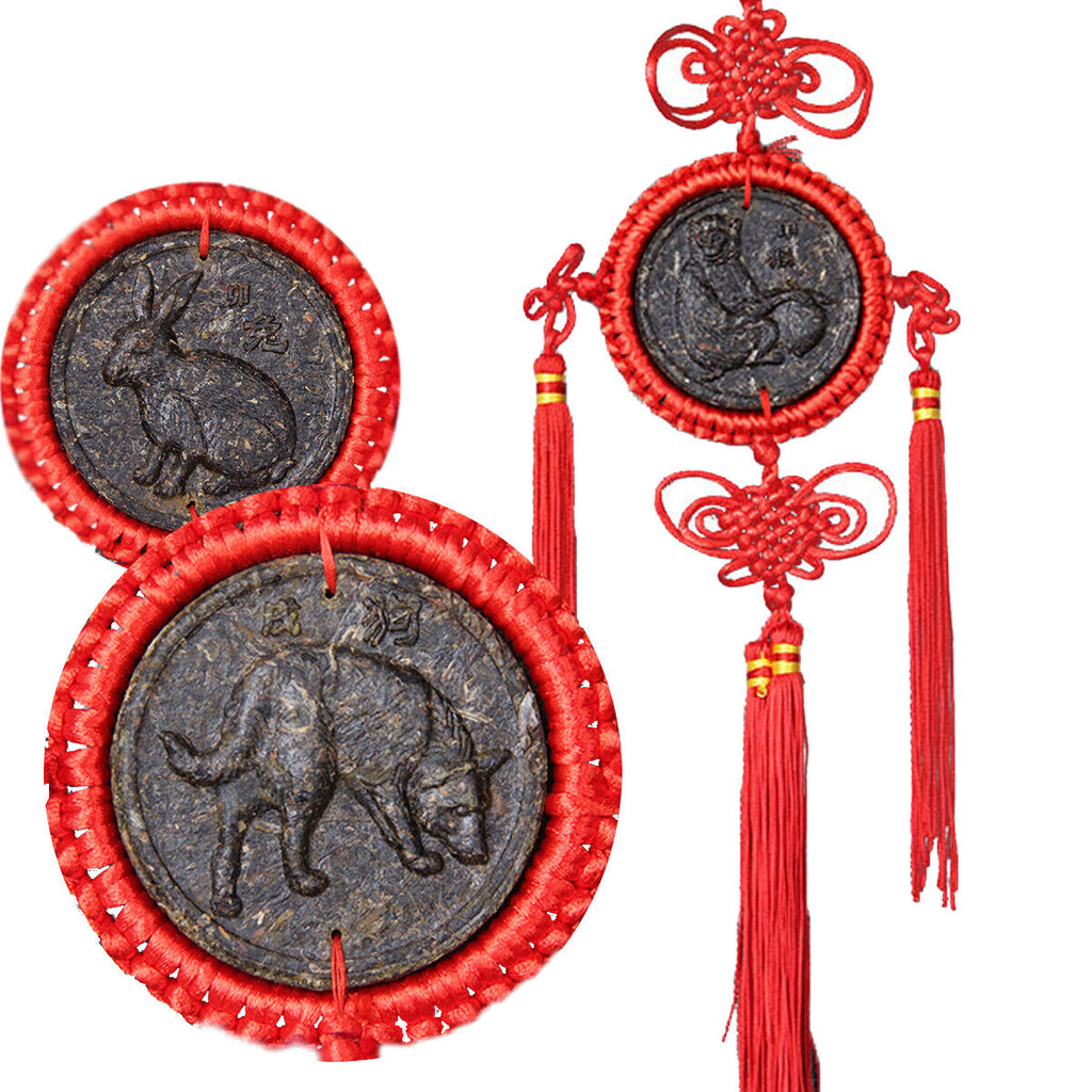 Zodiac Craft Pendant Decorative Gifts Organic China Yunnan Ripe Puerh Tea 12 Pcs