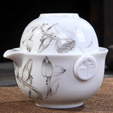 Fashion Tea set Include 1 Pot 1 Cup elegant gaiwan Beautiful and easy teapot kettle Blue and white porcelain teapot