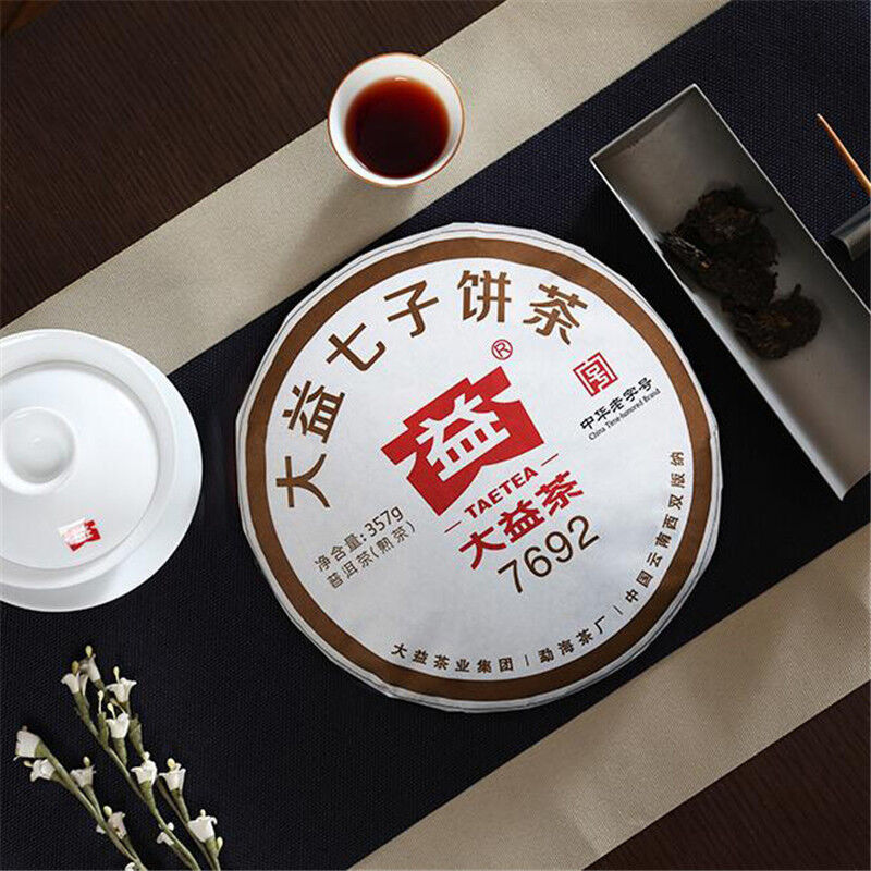 TAETEA Pu Erh Dayi 7692 Green Food Yunnan Ripe Puer Tea Cooked Pu-erh Cake 357g Secondary image