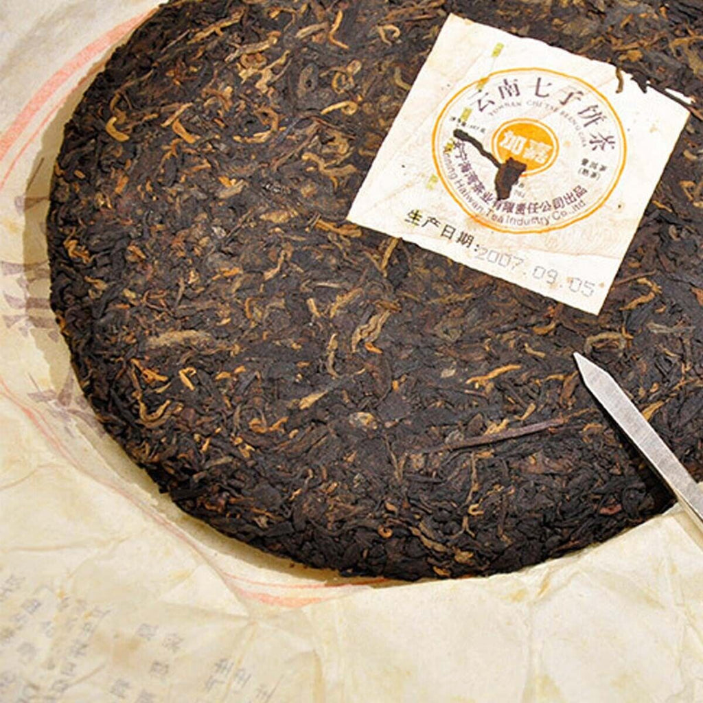 Healthy Food Cooked Cake Top Grade Ripe Puer Black Tea Yunnan Qizi Old Tea Cake